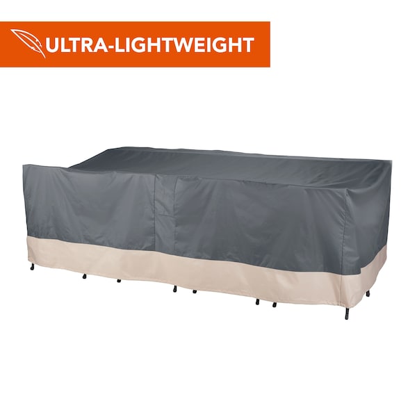 Modern Leisure Renaissance Rect/Oval Patio Table & Chair Set Cover, 18 in. L x 64 in. W x 34 in. H, Gray 3017 - main